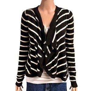 Hollister | Y2K Brown Striped Soft Knit Open Drape Front Cardigan Sweater